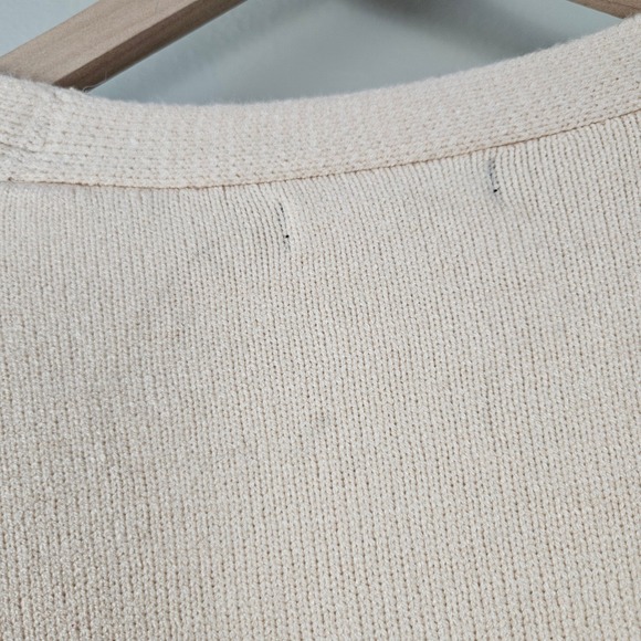 Ann Taylor Cozy Soft Oversized Cardigan Sweater Sz S Ivory Beige V-Neckline - Picture 8 of 9